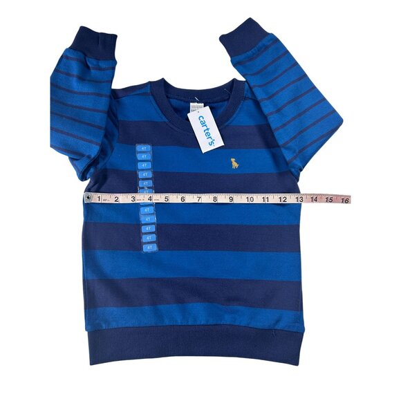 Carters 2-Piece Toddler Set Blue Striped Sweatshirt & Tan Pants Size 4T NEW - Picture 5 of 12
